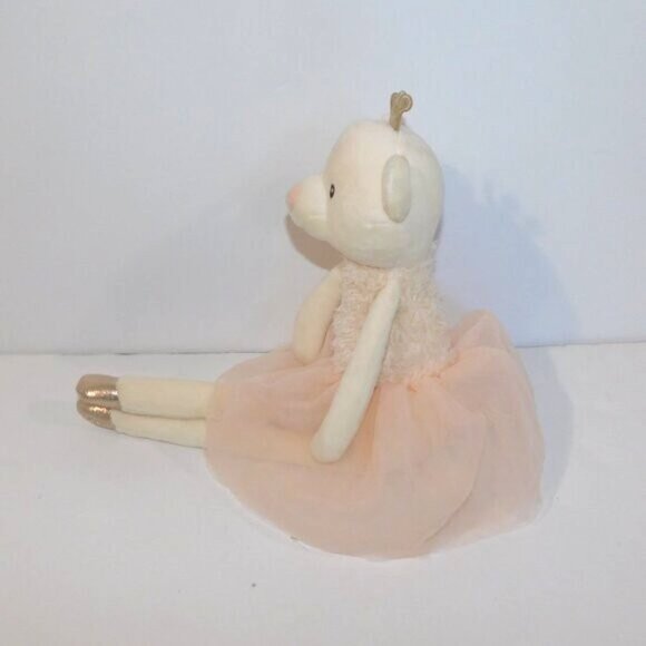 Coco Village 17" Plush Cream Pink Gold Ballerina Bear Stuffed Toy Lovey - Picture 4 of 7